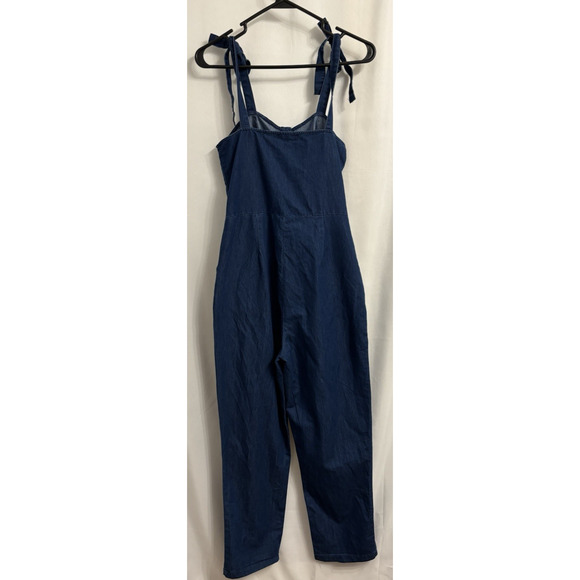 Se7en Women's M Soft Denim Jumpsuit Lightweight Y2K 90's Festival Summer Casual - Picture 3 of 7